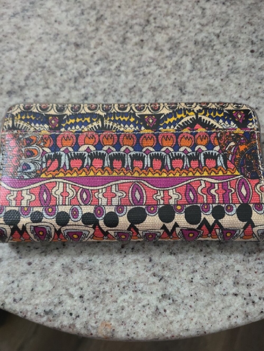 Sakroots Multicolor Floral-Print Zip Wallet with Pink, Purple & Yellow Accents - Picture 2 of 4